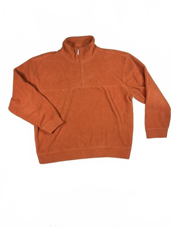 Izod Sweaters - IZOD Ladies Orange Polyester Half-Zip Fleece Pullover Size L
